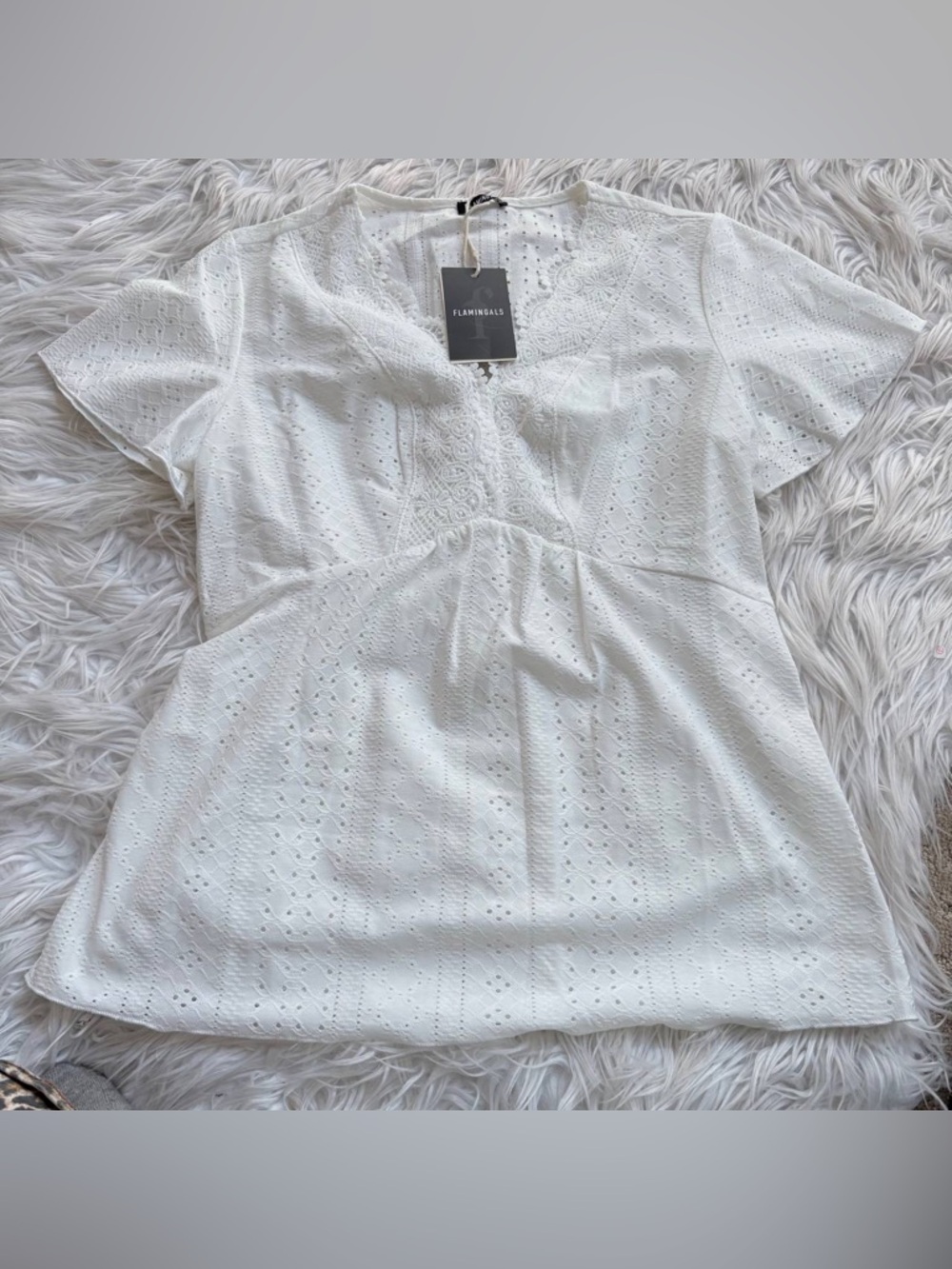 Flamingals white t-shirt size LFg12-25